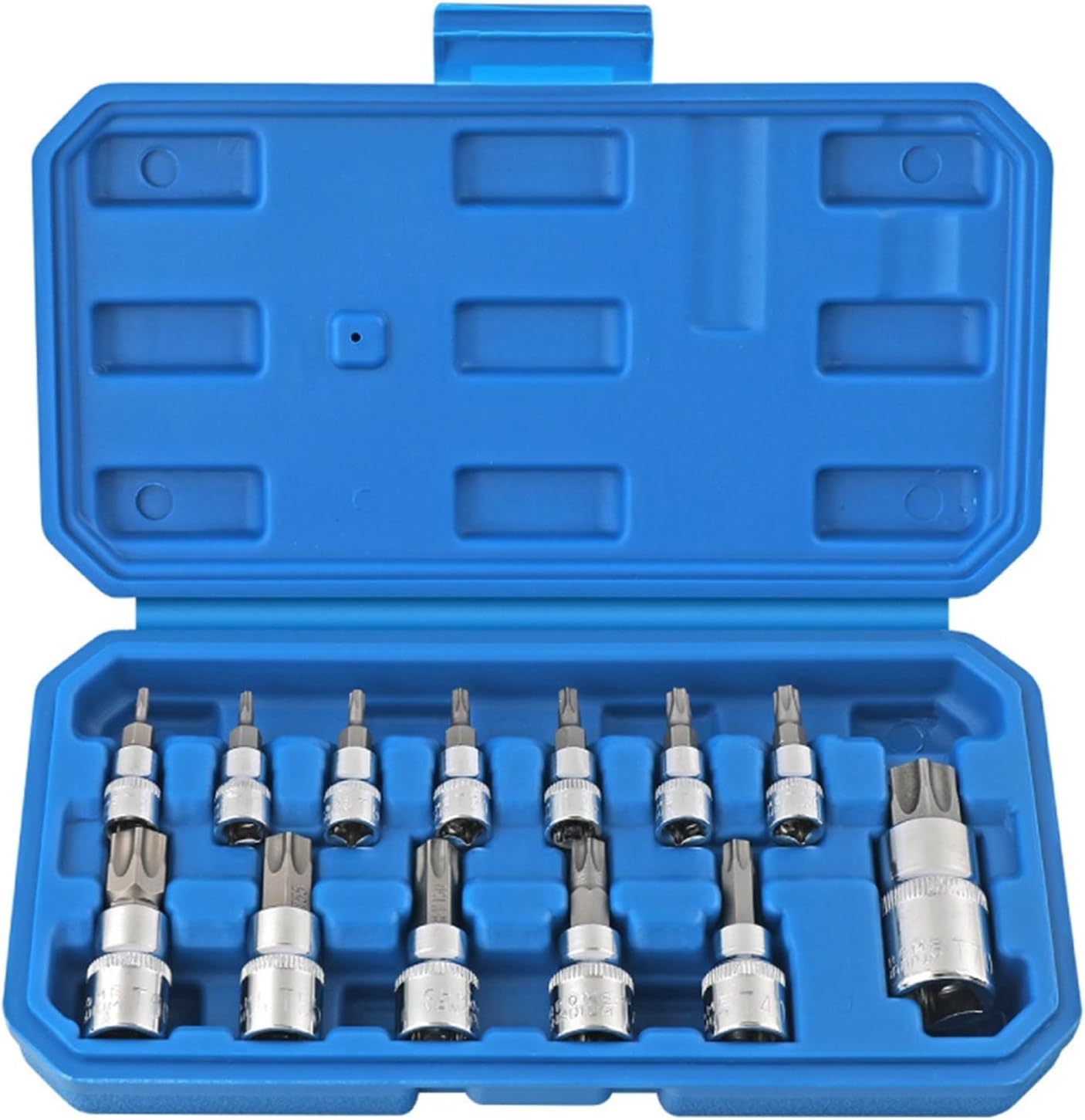 13pcs Nut Setter Driver Drill Bit Set, Star Socket Set, Chromium-vanadium Steel Bolt and Nut Remover Tool