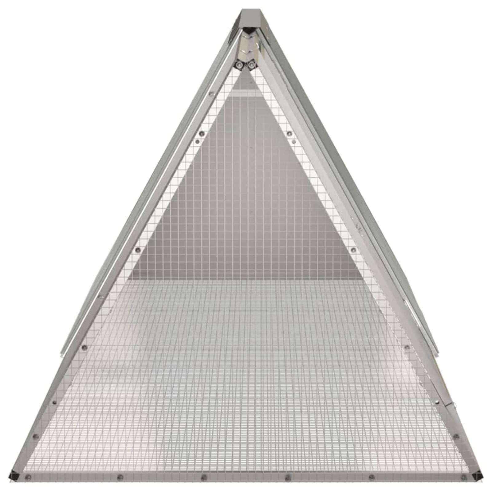 Gabbia per Conigli Grigio 201,5x80,5x71 cm Acciaio Zincato