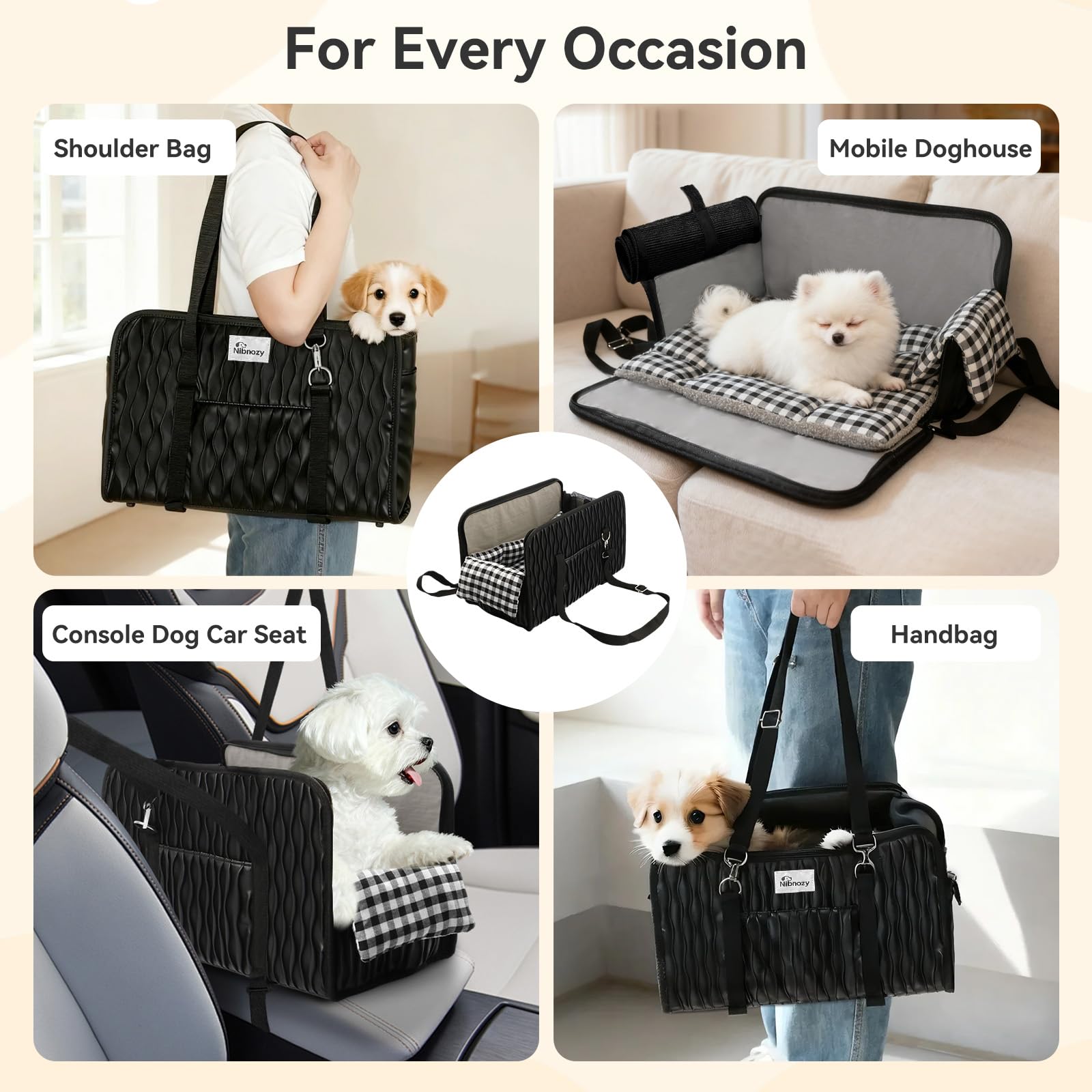 Nibnozy Center Console Dog Car Seat - Portable Armrest Booster Car Seats for Small Dogs, Detachable Washable Pet Carriers Puppy Essentials- Support Pet Up to 11lbs - image 8