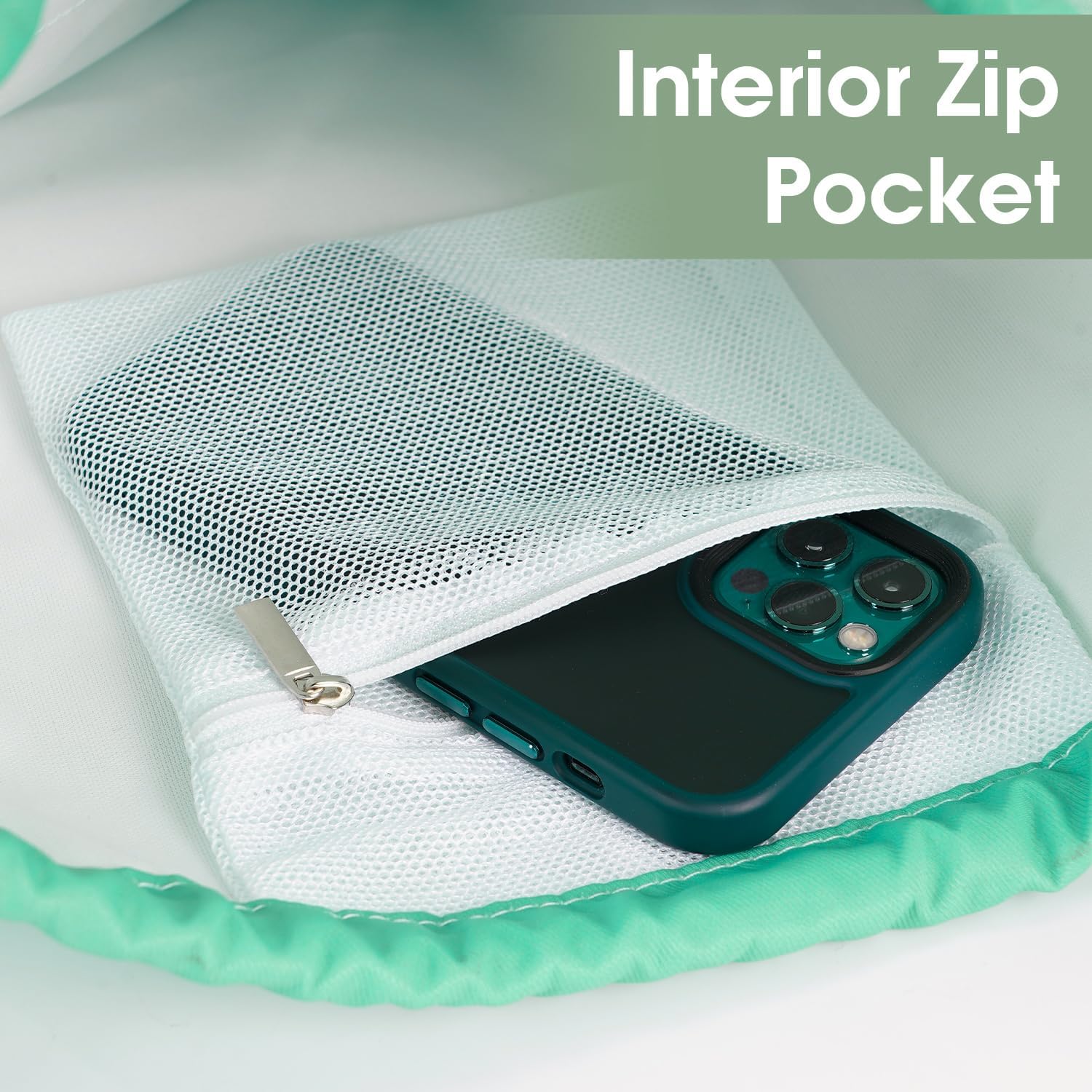 WANDF Drawstring Backpack Sports Gym Bag with Shoulder Pads Water Resistant String Bag Cinch Bag for Women Men (Blue-Green Gradient) - Image 6