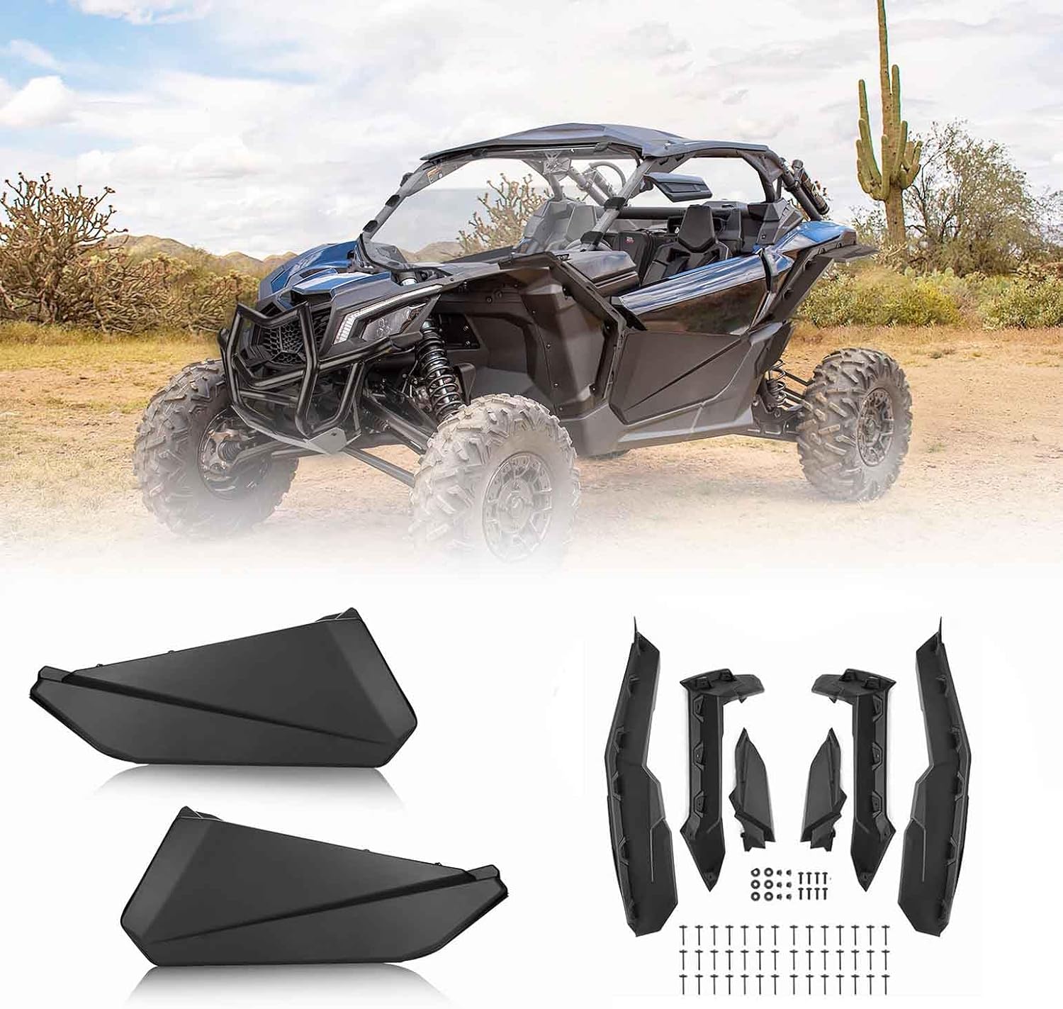 KEMIMOTO X3 Lower Doors and X3 Fender Flares compatible with Can Am Maverick X3 2017 2018 2019 2020 2021 2022 2023 2024