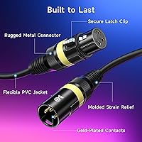 Vista 5 de Cable Matters Paquete de 2 cables DMX de luz de escenario de 22 AWG de 10 pies / 9.8 ft con conector XLR de 3 pines, cable de iluminación DMX macho