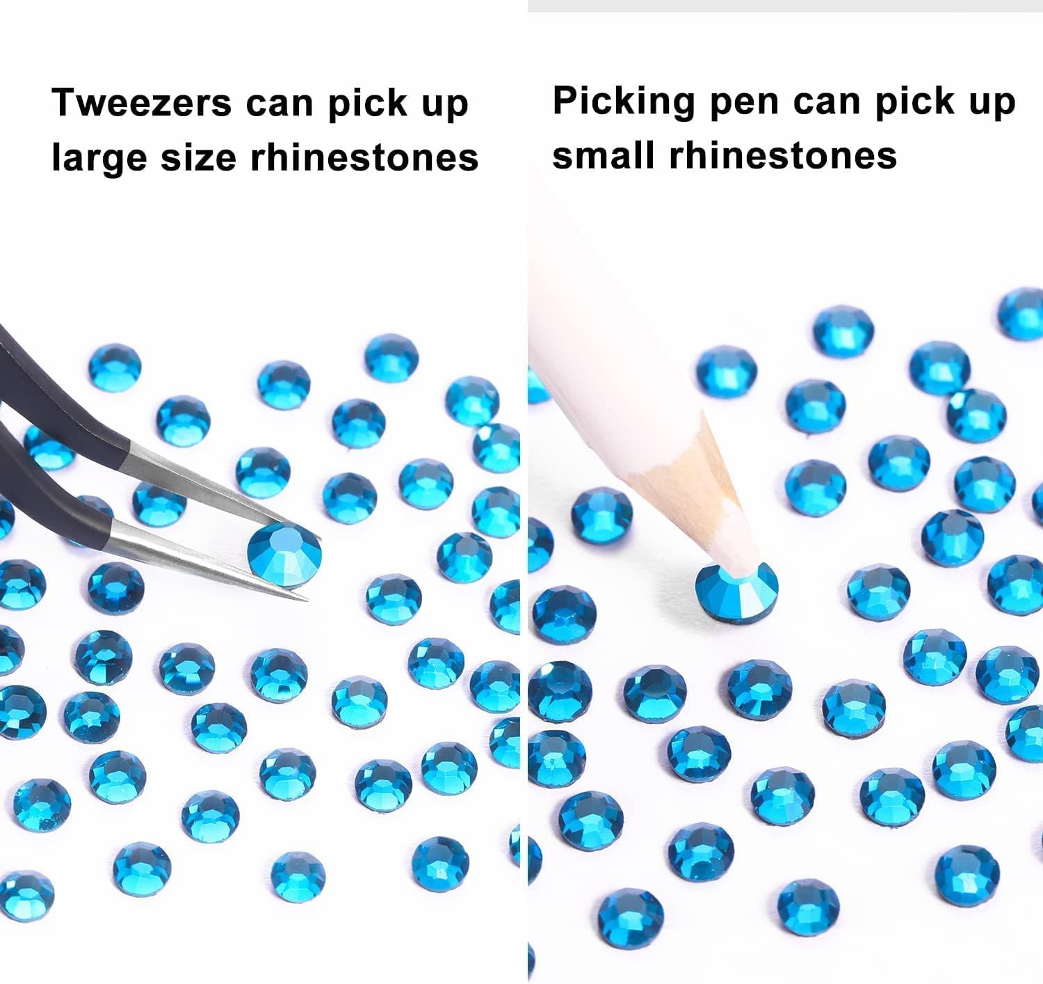 5760Pcs SS6 Light Blue Hotfix Rhinestones Crystal Glass Gems for Clothes Fabric Shirts Tumblers Glitter Decoration Flat Back Round (2MM Bulk) image 3