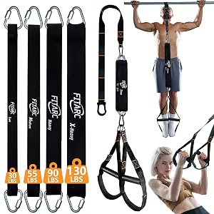 Fitarc Pull Up Assistance Bands Set Pull Up Assist Strap with Handle 14 Levels of Assistance Up to