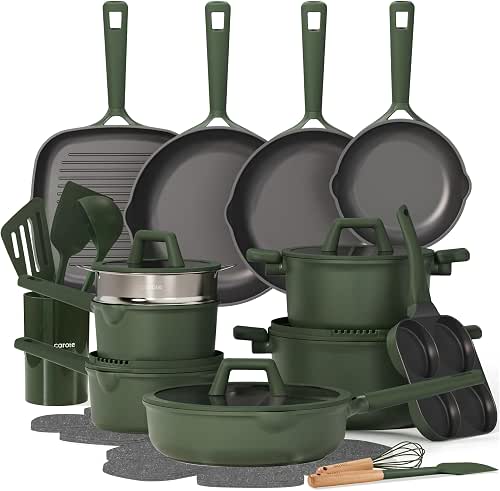CAROTE 31PCS Pots and Pans Set, Nonstick Cookware Set Kitchen