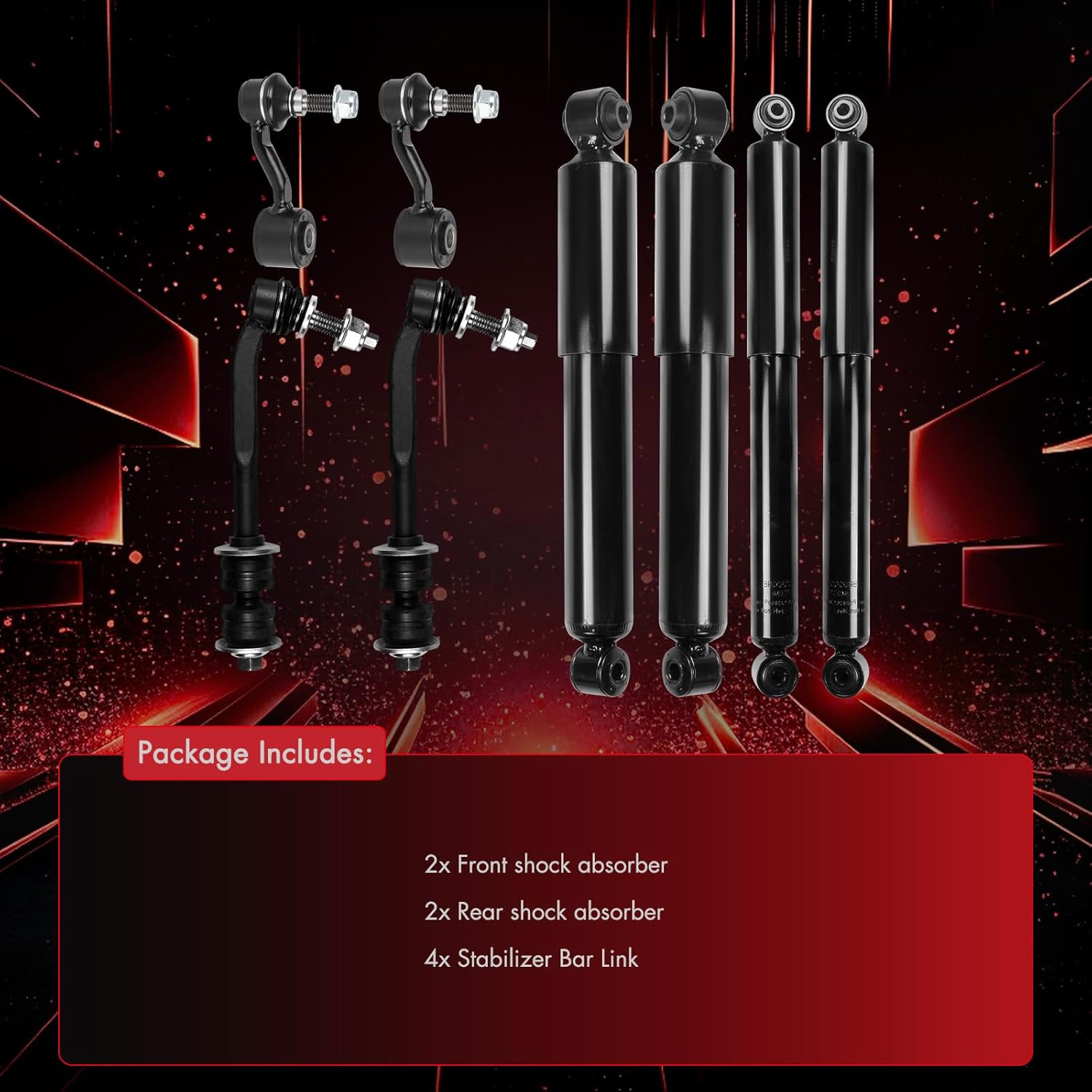 CCIYU 8pc Shock Absorbers Kit 2004-2009 for Dodge Durango for Chrysler Aspen, 4 Front & Rear Shock Absorbers, 4 Front & Rear Sway Bar Links Replacement 911259 911260 K750026 K80947 struts