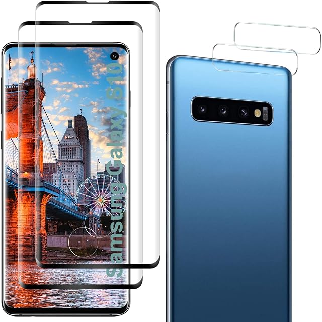 DOSNTO Screen Protector for Samsung Galaxy S10 Tempered Glass Full Coverage [Case Friendly] [Edge to Edge] [Bubble Free][Anti-Scratch][Touch Sensitive][Ultra HD] Screen Guard Saver Shield Film