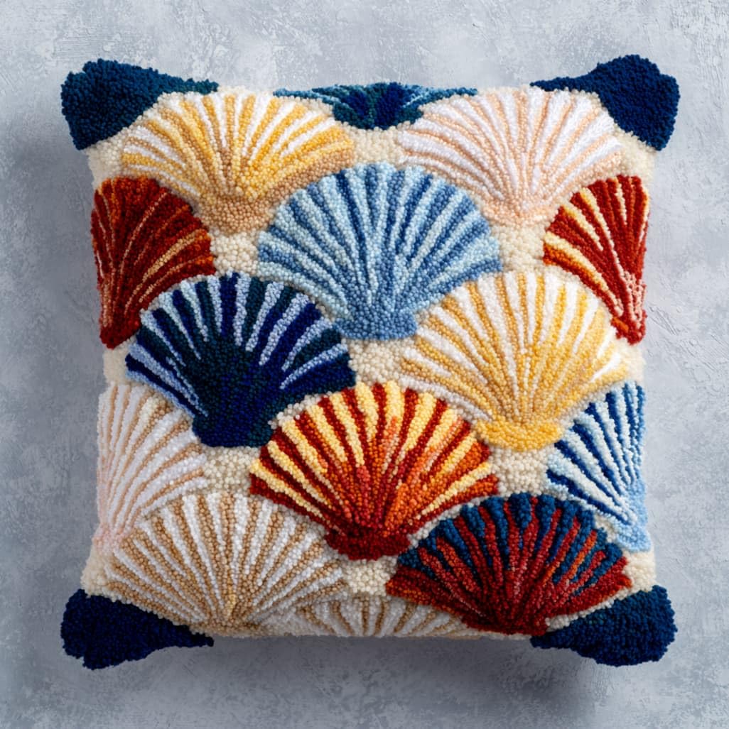 AxiangziK Latch Hook Pillow Kits with Yarn,Shell