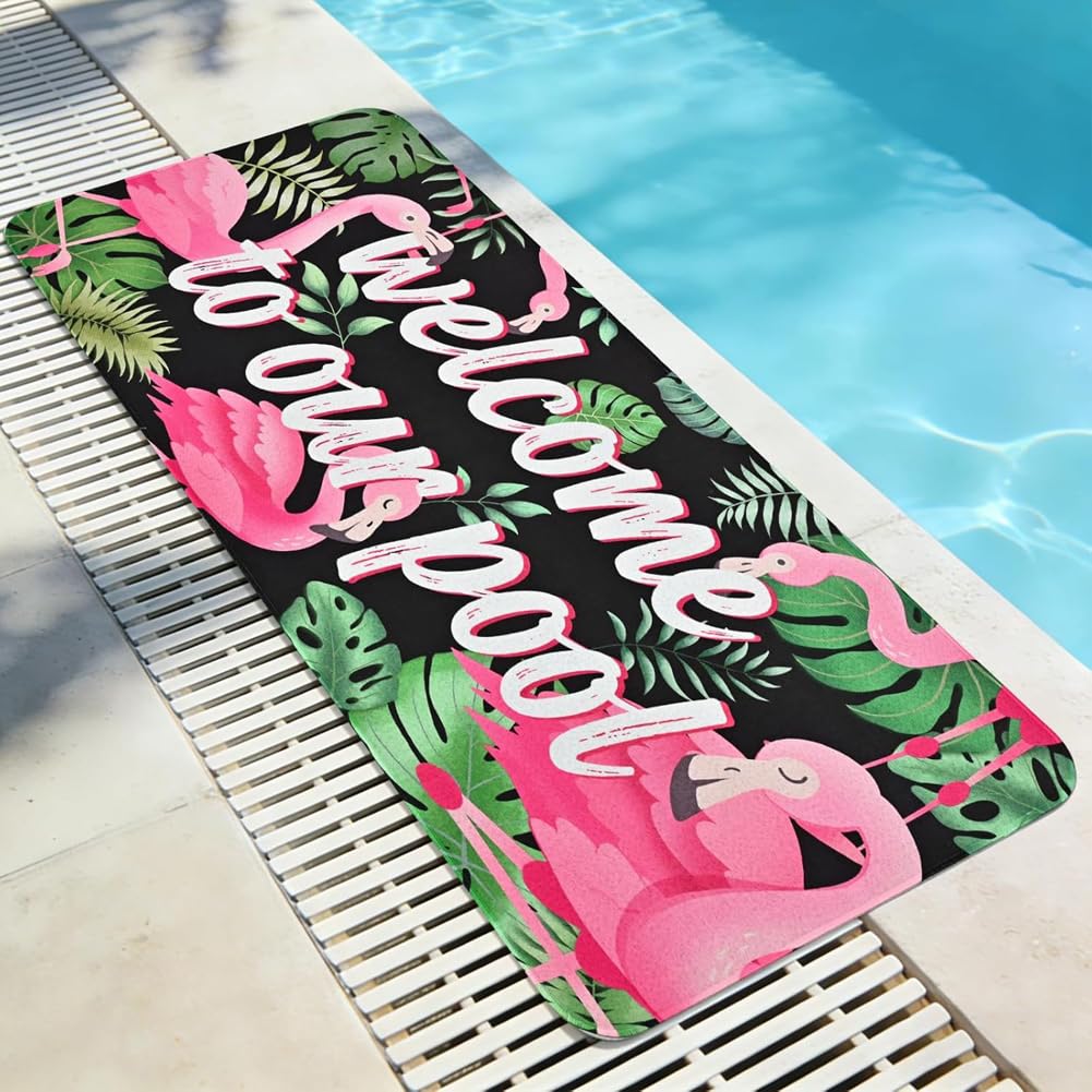 TMAPRUVG Summer Pool Mat,Non Slip Mat Walk Pool Deck Mats Rugs For Swimming Pool,Floor Rubber Mats With Drainage Outdoor Indoor Dock (pink,40 * 60cm)