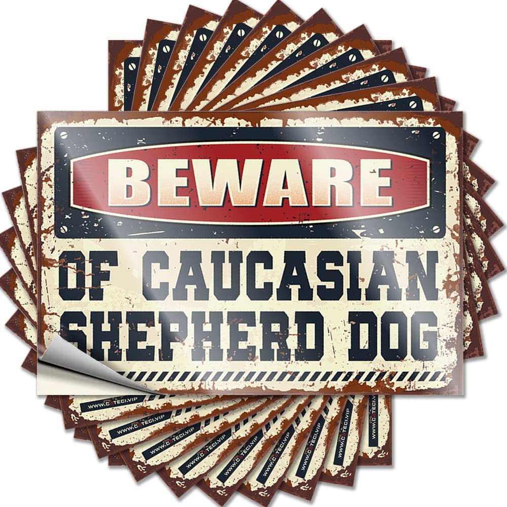 Funny Sticker - Inspirational Tumbler Beware of Caucasian Shepherd Dog for Girls Mimosa Bar Decor(12X18CM)