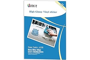 Uinkit Glossy Sticker Paper for Inkjet - Printable Permanent Vinyl Waterproof Car...