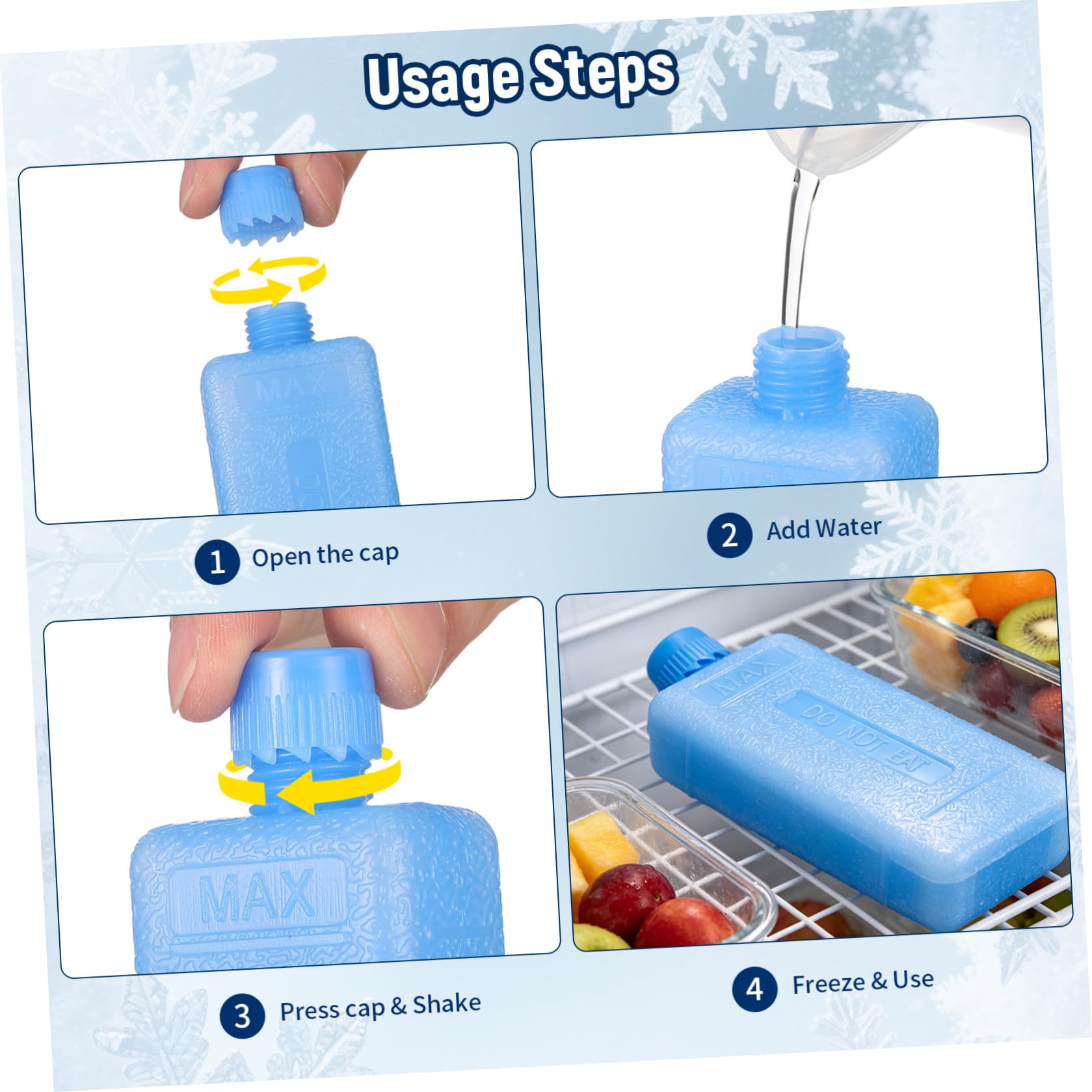 jojofuny 20 Pezzi Ice Box Condizionatore Confezioni Freezer Riutilizzabili in PE per Atmosfera, Raffrescatore Portatile per Preservazione Alimenti e Picnic Outdoor