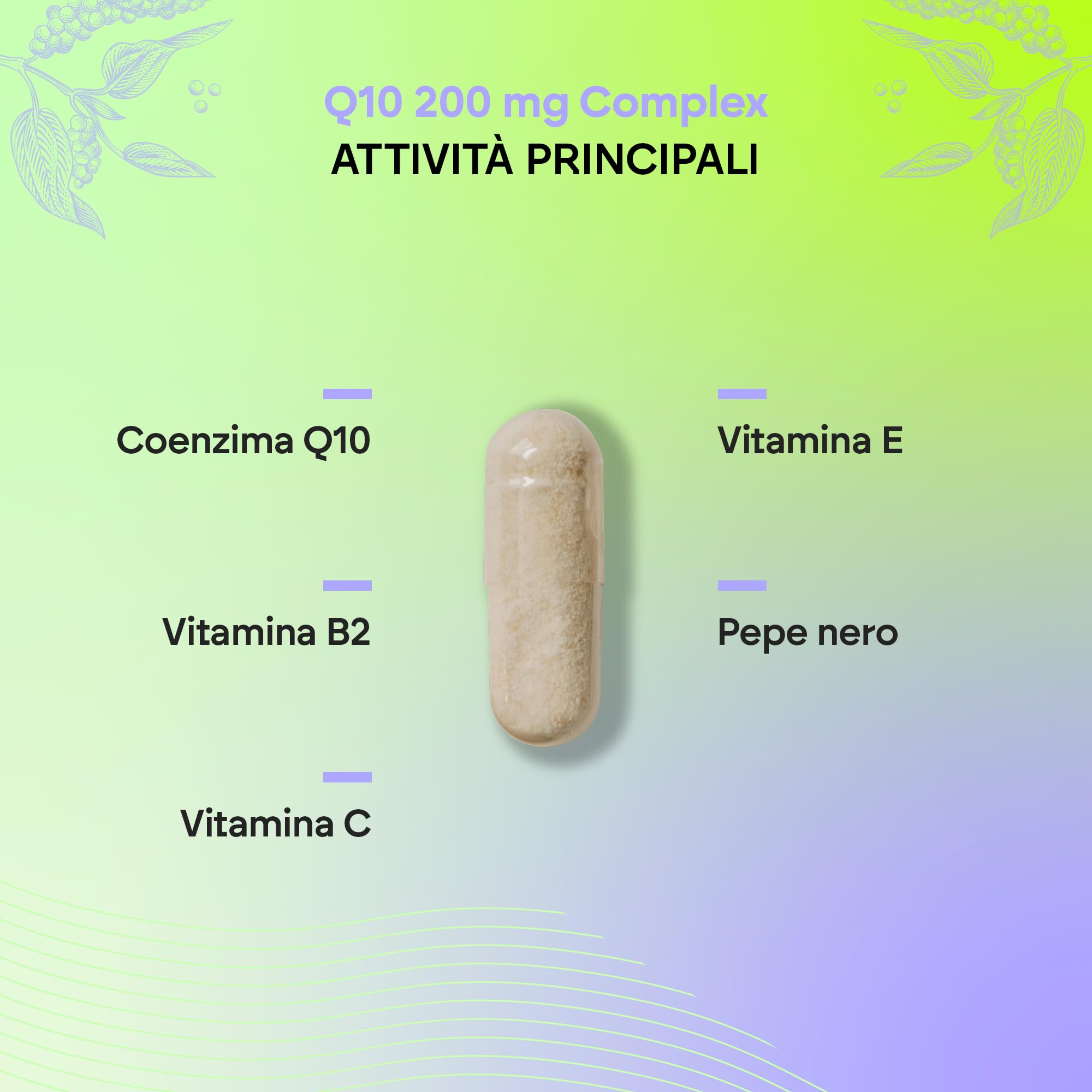 Coenzima Q10 Complex 200mg - 120 Capsule Coq10 - Antiossidante con Vitamina C, E e B2, Pepe Nero - Sistema Immunitario - Ubichinone Coenzima Q10-120 Capsule Nutralie