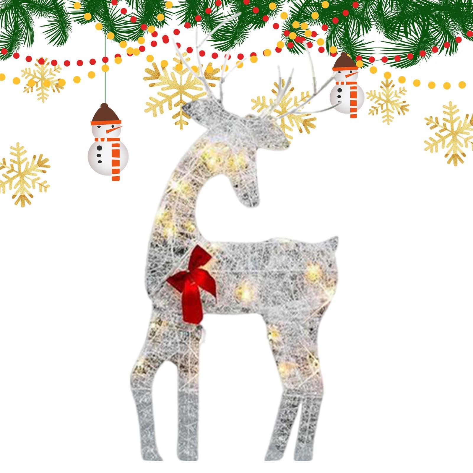 Cerf de Noël lumineux en fer imperméable de haute qualité