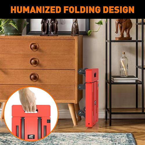 Miniatura 4 de Ronlap Camión de mano plegable, carrito plegable para mudanza, carrito de equipaje resistente de 500 libras, carrito de plataforma portátil plegable