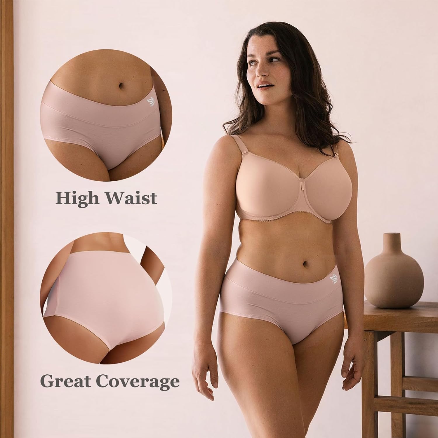 8Pcs Regular&Plus Size Women's Cotton Underwear High Waist Full Coverage Landies Pants Breathable Briefs Underpants - Image 3
