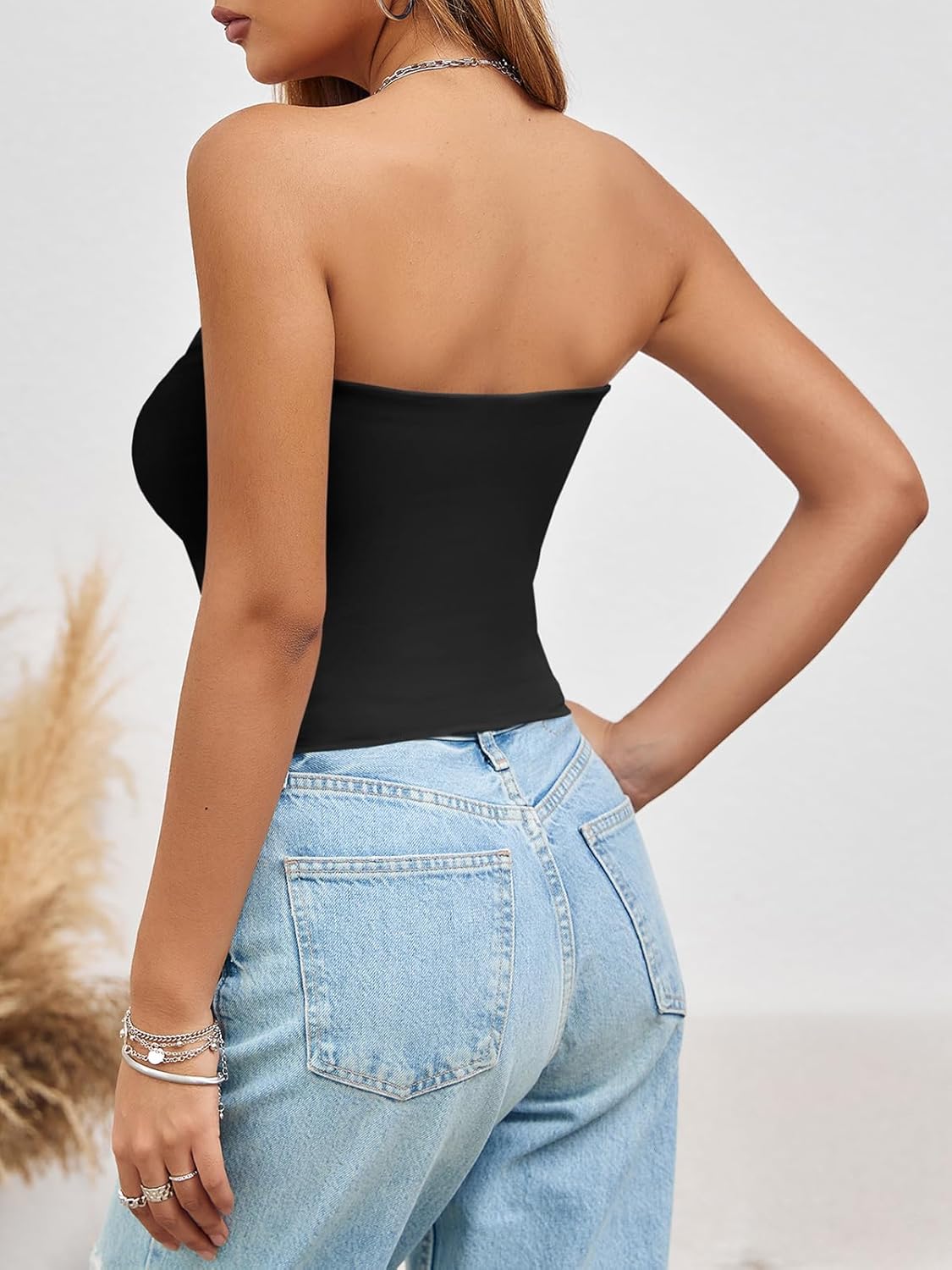 Imily Bela Womens Summer Tube Tops Strapless No Pad Clubwear Y2K Going Out Stretchy Basic Casual Cami Tops - Image 3