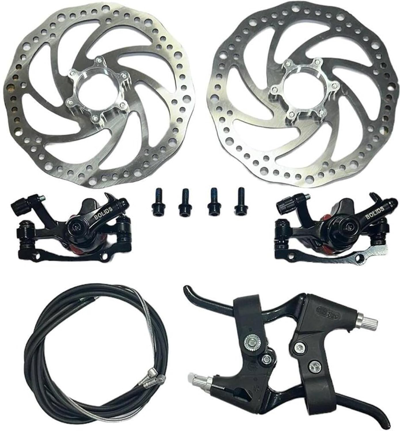 BROKE BRAND Bicycle Mechanical Disc Brake Set | Front & Rear Disc Brake Kit with Rotors, Calipers, Levers & Cable | Powerf... - Review, Price and Buying Guide