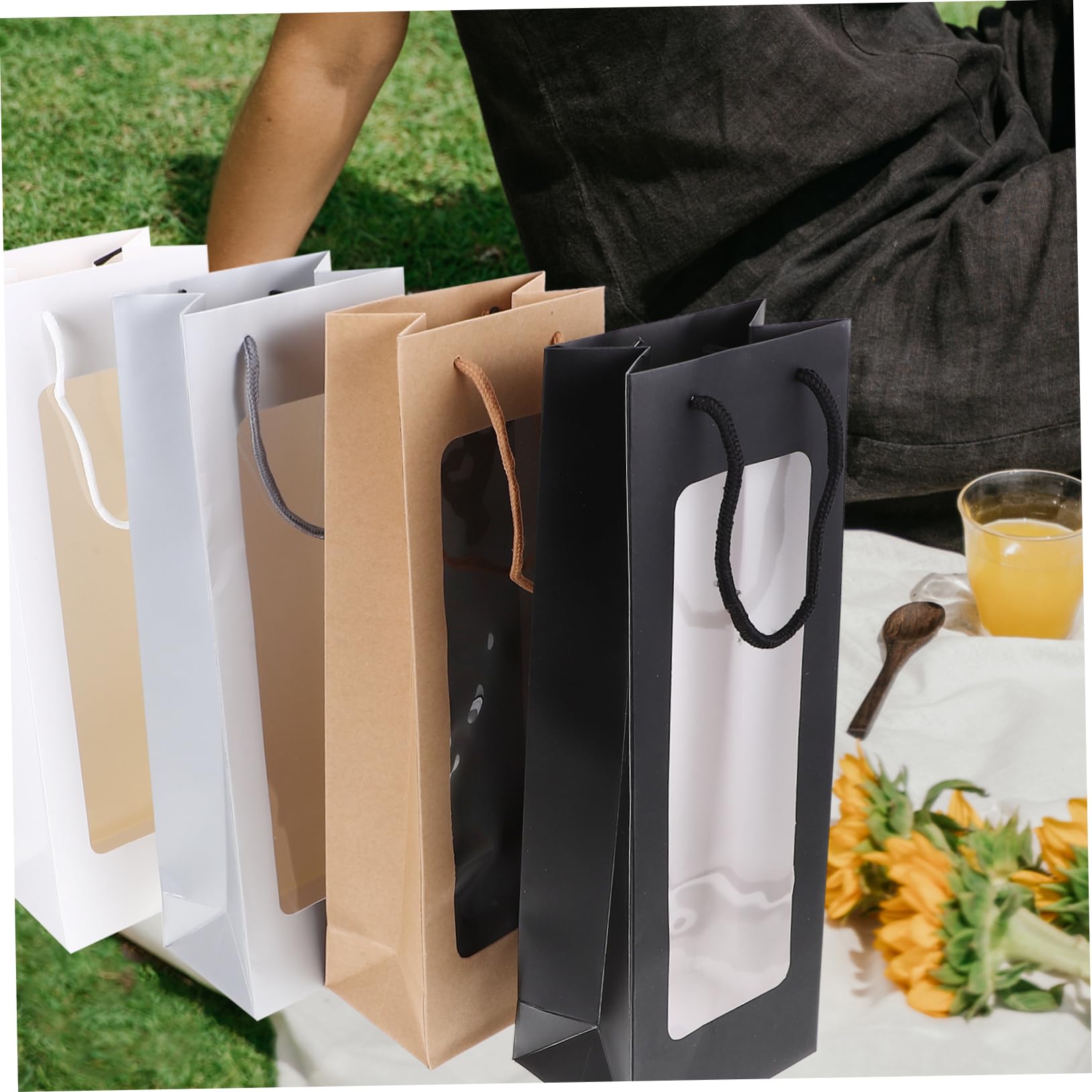 Amosfun 5 Ensembles À Vin Anniversaire De Bouteille De Vin Pochette Sachet Range Bouteille Porte Bouteille De Vin Rouge Porte-bouteilles Papier 4 Pièces * 5