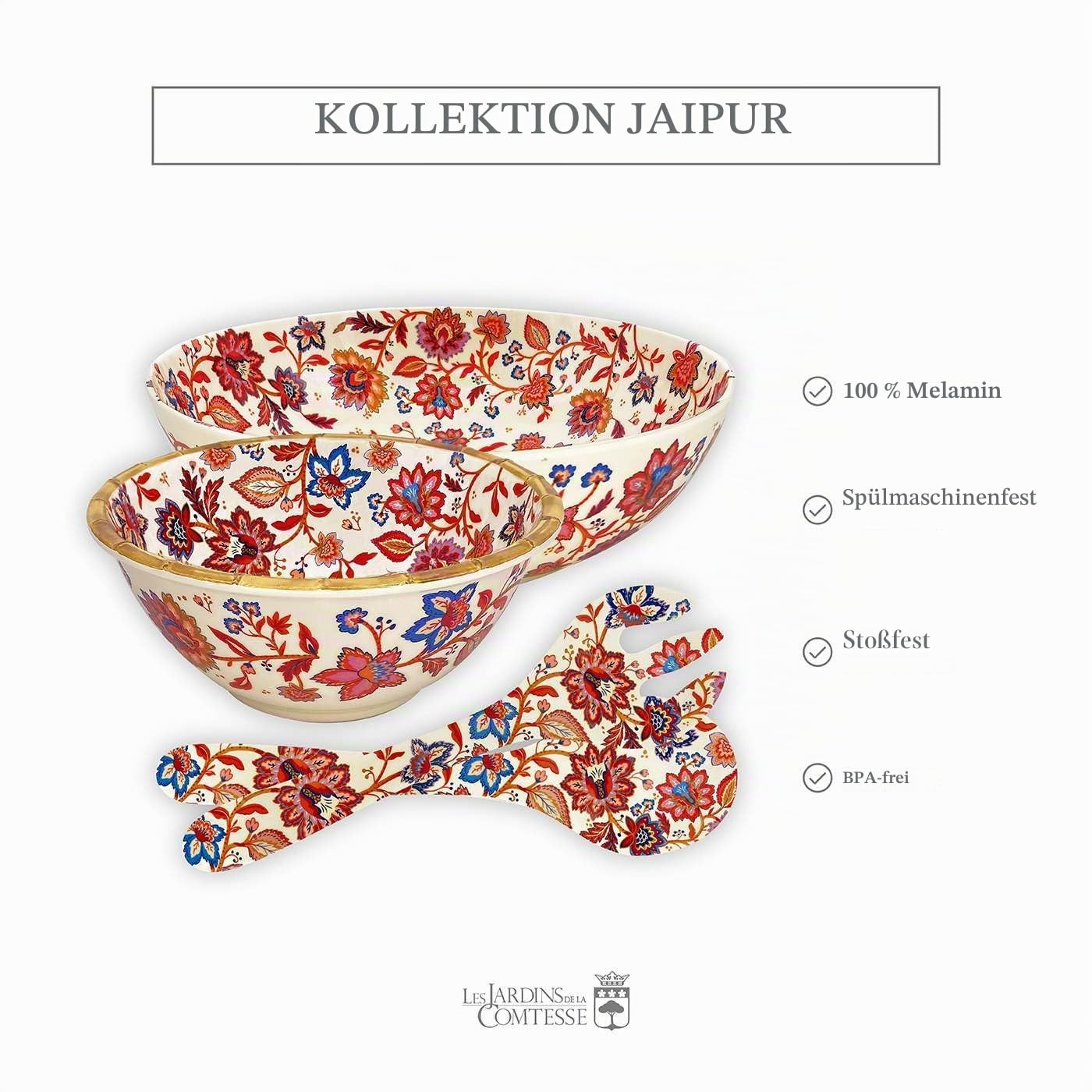 Les Jardins de la Comtesse - Salatbesteck aus Melamin mit Blumenmuster, 33 cm, Kollektion Jaipur