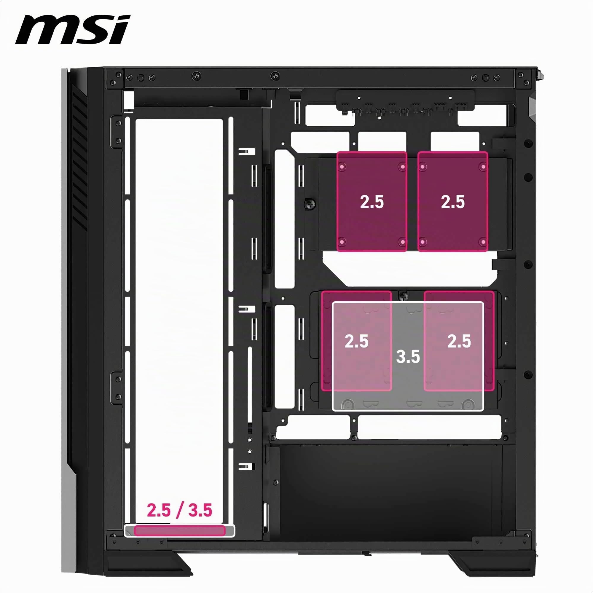MSI MPG Velox 300R PZ – Torre Gaming ATX con Panel Mesh, Alto Flujo de Aire, Ventiladores ARGB, USB-C, Soporte GPU Vertical, Cristal Templado – Chasis Premium para PC Gaming