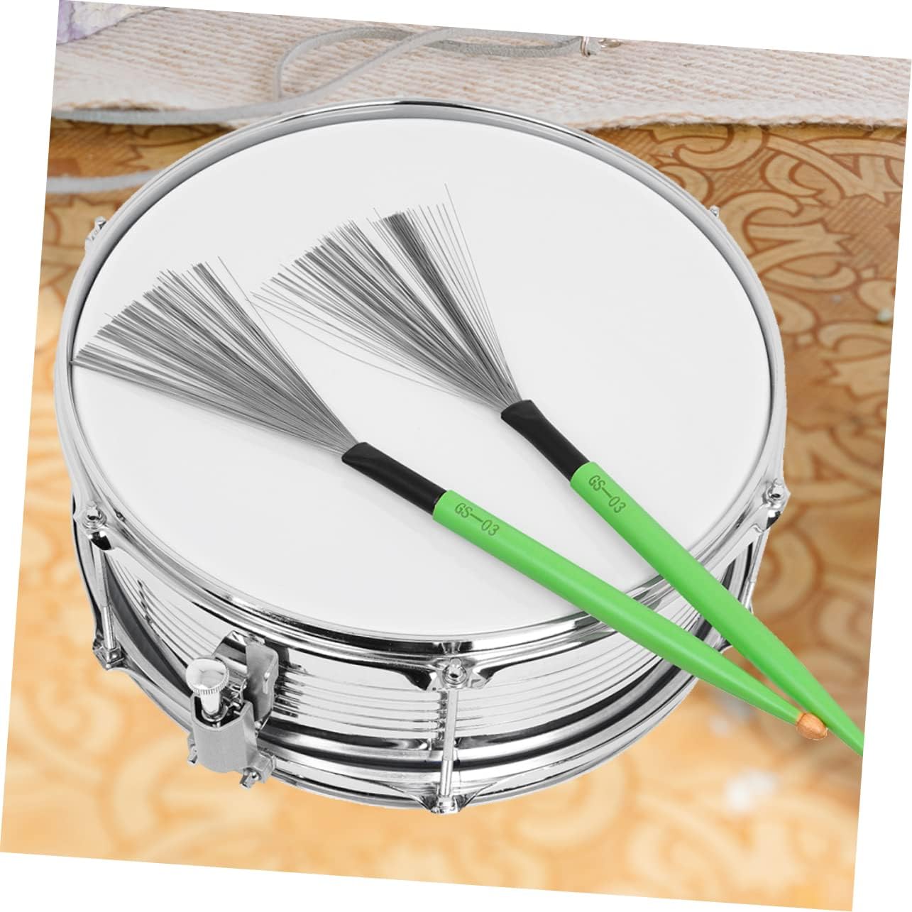 VANZACK 1Pair Maple Drum Brushes with Non Slip Handle Percussion Brushes for Drumming for Jazz and Drum Compact Design for and Carrying
