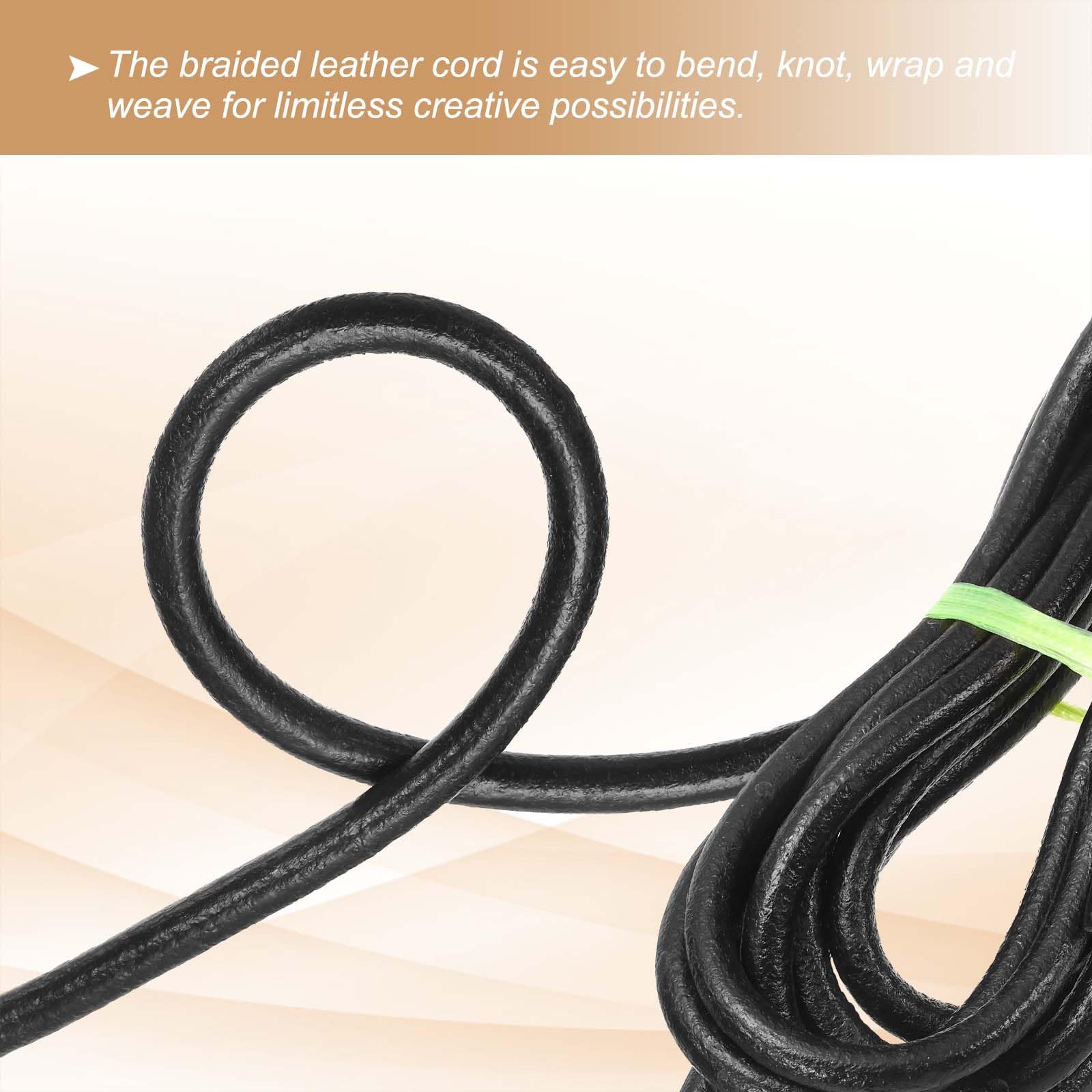 PATIKIL Round Braided Leather Cord - Image 4