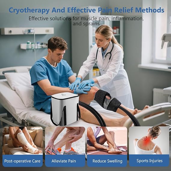 Cryo Cuff Cold Therapy Machine, Flexible Freeze Kit Ice Therapy Machine, 14L Super Large, Fast Cooling Cryotherapy Pad for Knee, Back, Leg, Hip, Setting Time