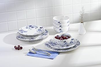 Amazon.com: 222 Fifth 12-Piece Porcelain Dinnerware Set for 4