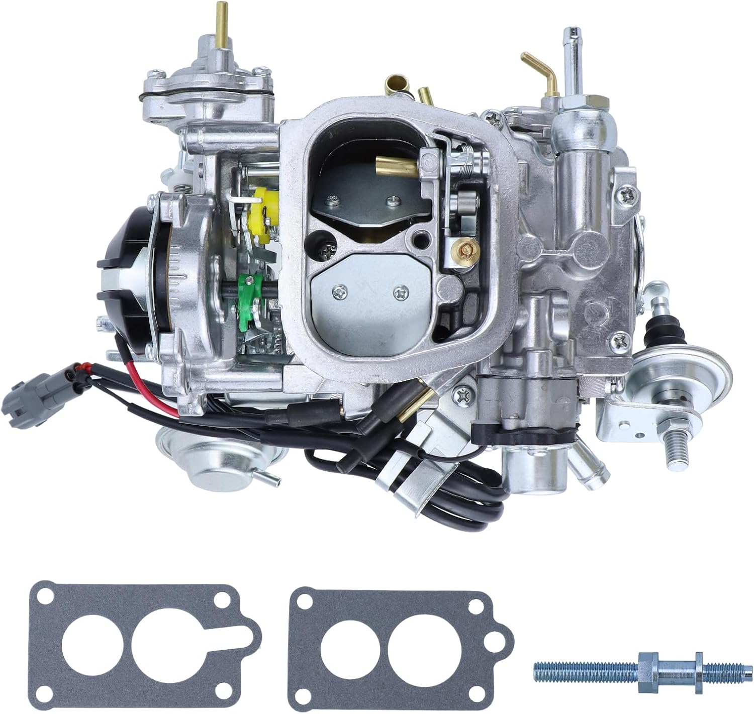New 2 Barrel 22R Carburetor TOY-507 Carb for Toyota 22R Engine Pickup 1987-1990 with Square Plug Connector 21100-35463 21100-35570 2.4L 2366CC Automatic Choke