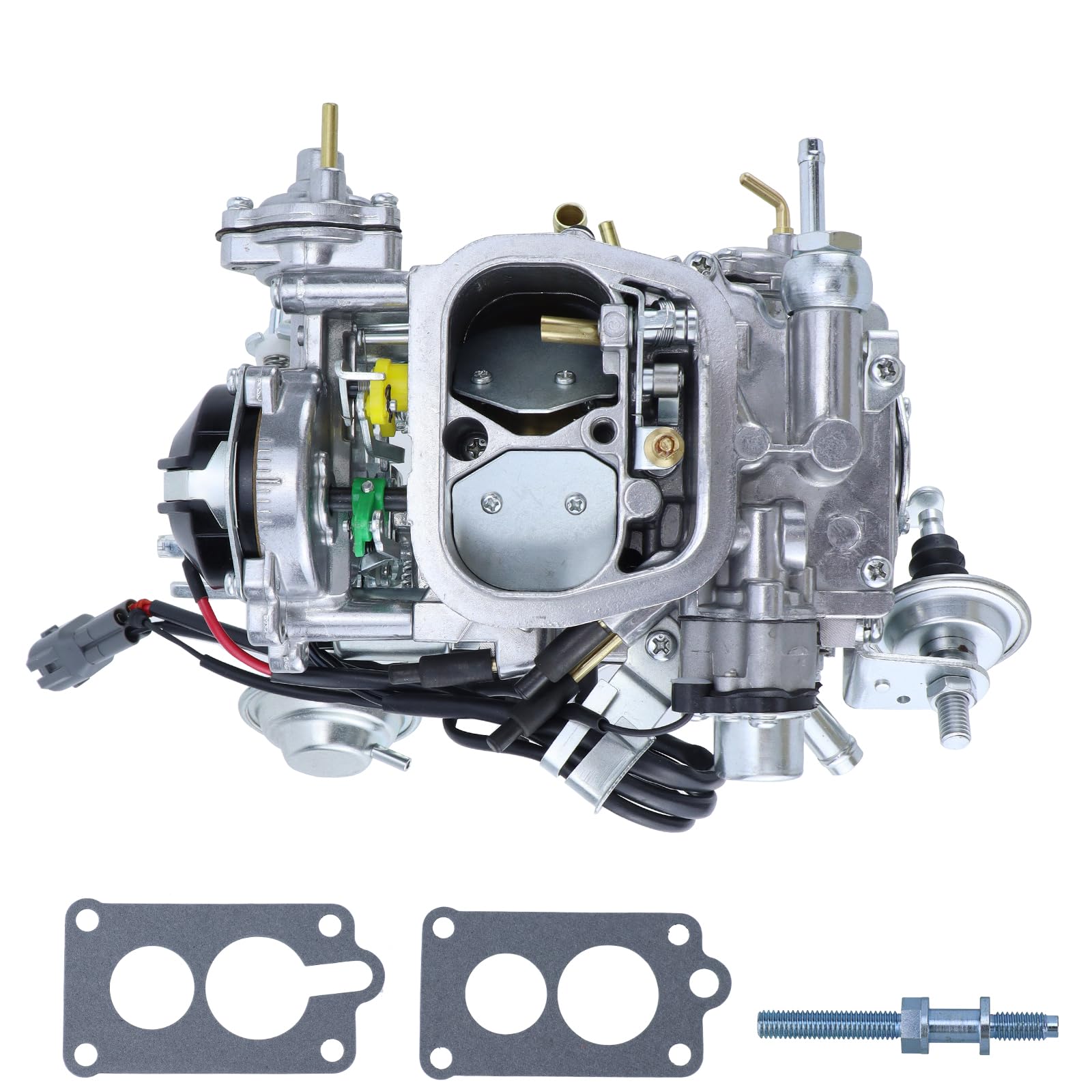 THUNDERMINGO New 2 Barrel 22R Carburetor TOY-507 Carb for Toyota 22R Engine Pickup 1987-1990 with Square Plug Connector 21100-35463 21100-35570 2.4L 2366CC Automatic Choke