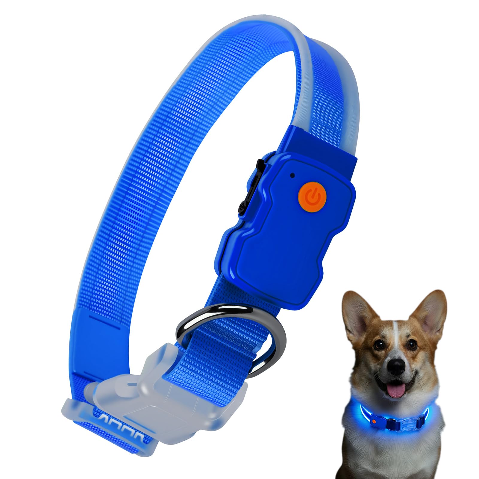 Domigard Waterproof Light Up Dog Collar – 3 Modes Collar for Night Walking