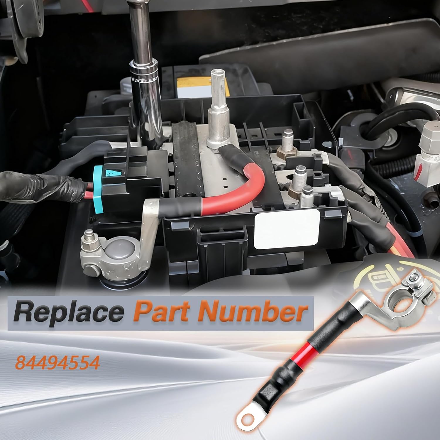 FUSCH Positive Battery Cable Compatible with Chevy Silverado 1500 2500HD 3500HD Suburban Tahoe/GMC Sierra 1500 2500HD 3500HD Yukon XL/Cadillac Escalade ESV 2015-2020 Replace#: 84494554