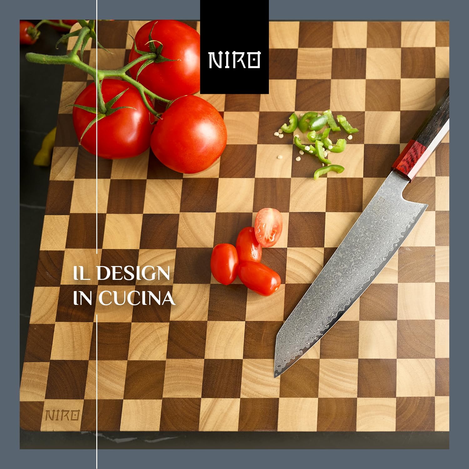 Tagliere Professionale In Legno Pará 40x30x4cm - Spesso, Atossico, Ideale Anche Come Vassoio - Foto 9