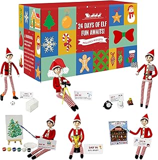 Elf Kit 24 Days of Christmas 2026 Countdown to Christmas with Elf Decorations Accessories & Elf Adventures Starter Kit Boy & Girl (Elf Doll NOT Included)