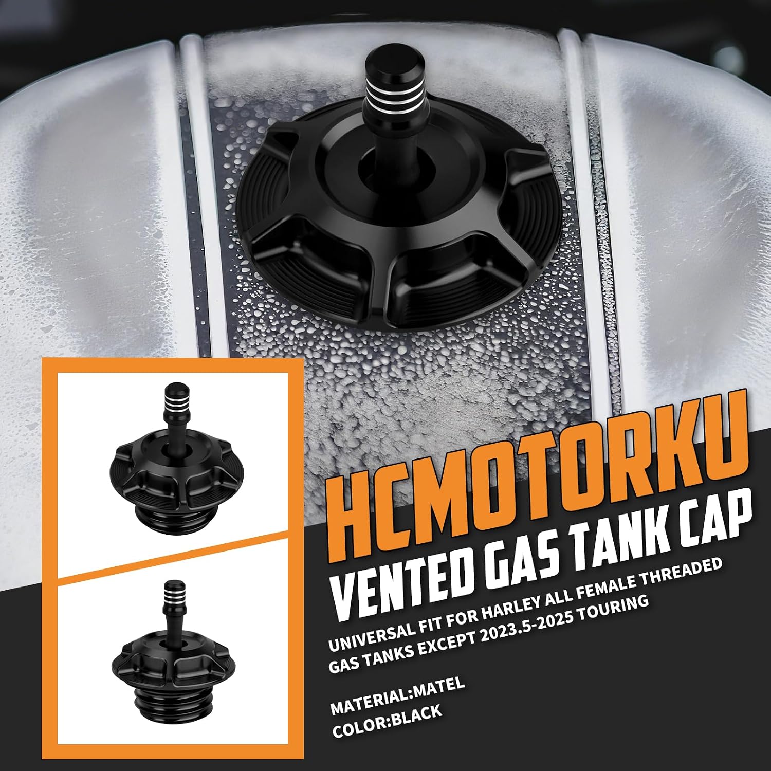 Gas Cap Fuel Tank Oil Cover Fit for Harley Sportster XL 1200 883 Dyna Softail Touring Black