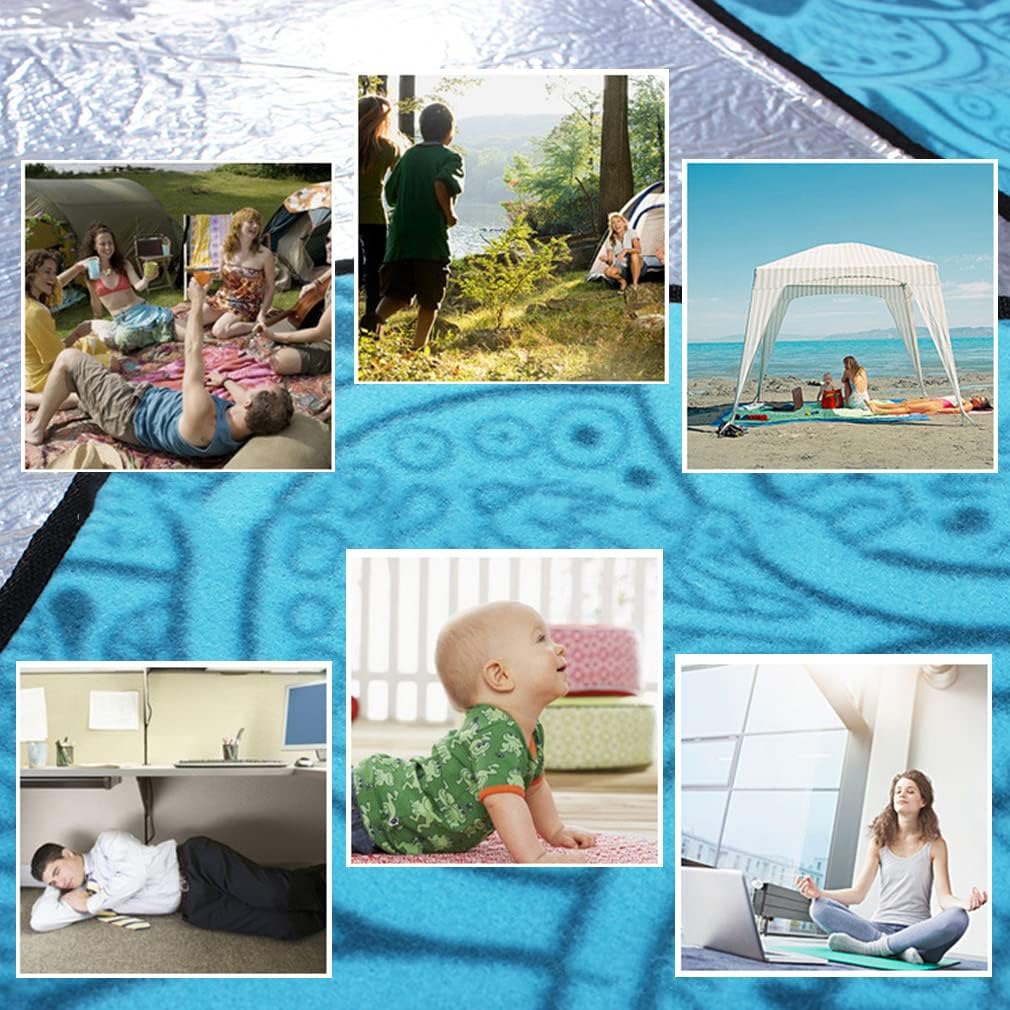 Picnic Blanket ，Outdoor Blanket，Multi-purpose padSandproof Beach Mat, Waterproof Aluminum Film Outdoor Picnic Blanket 150x200cm Various sizes Camping Blanket Washable Outdoor Family Blanket with Carry