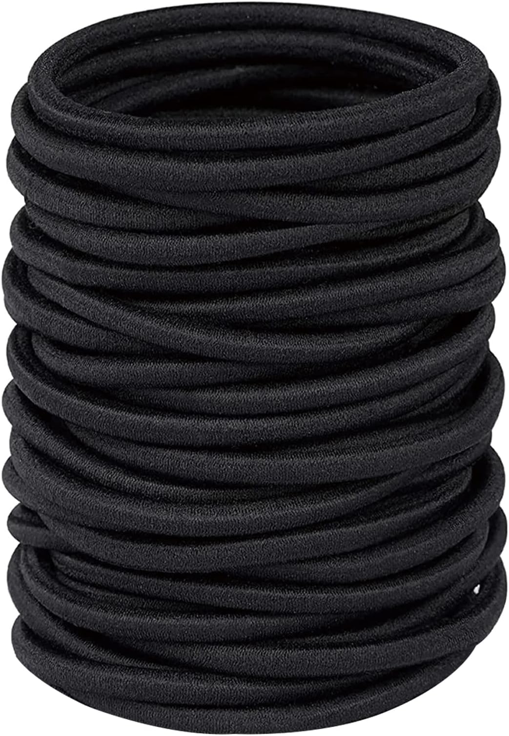 32Pcs Hair Bands for Women Thick Hair,4mm Elastic Hair Ties for Girl,Black Hair Band Ponytail Holders,Hair Bobbles for Girls Men,Rubber Bands for Hair,Hair Accessories,Scrunchies for Women