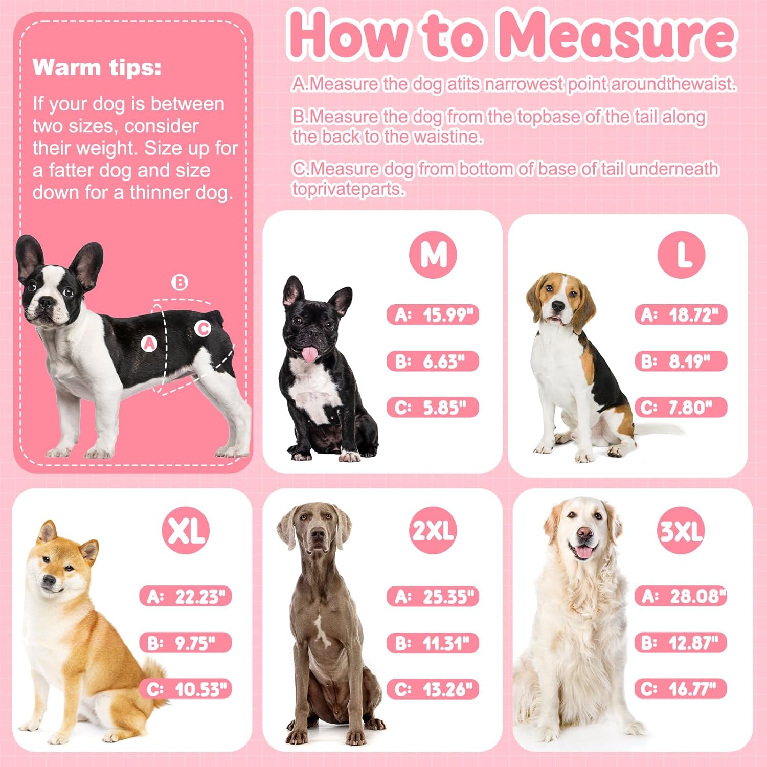 Reusable Female Dog Diapers with Suspender, Washable Dog Period Panties, Highly Absorbent Female Dogs Diapers for Heat Incontinence, Large