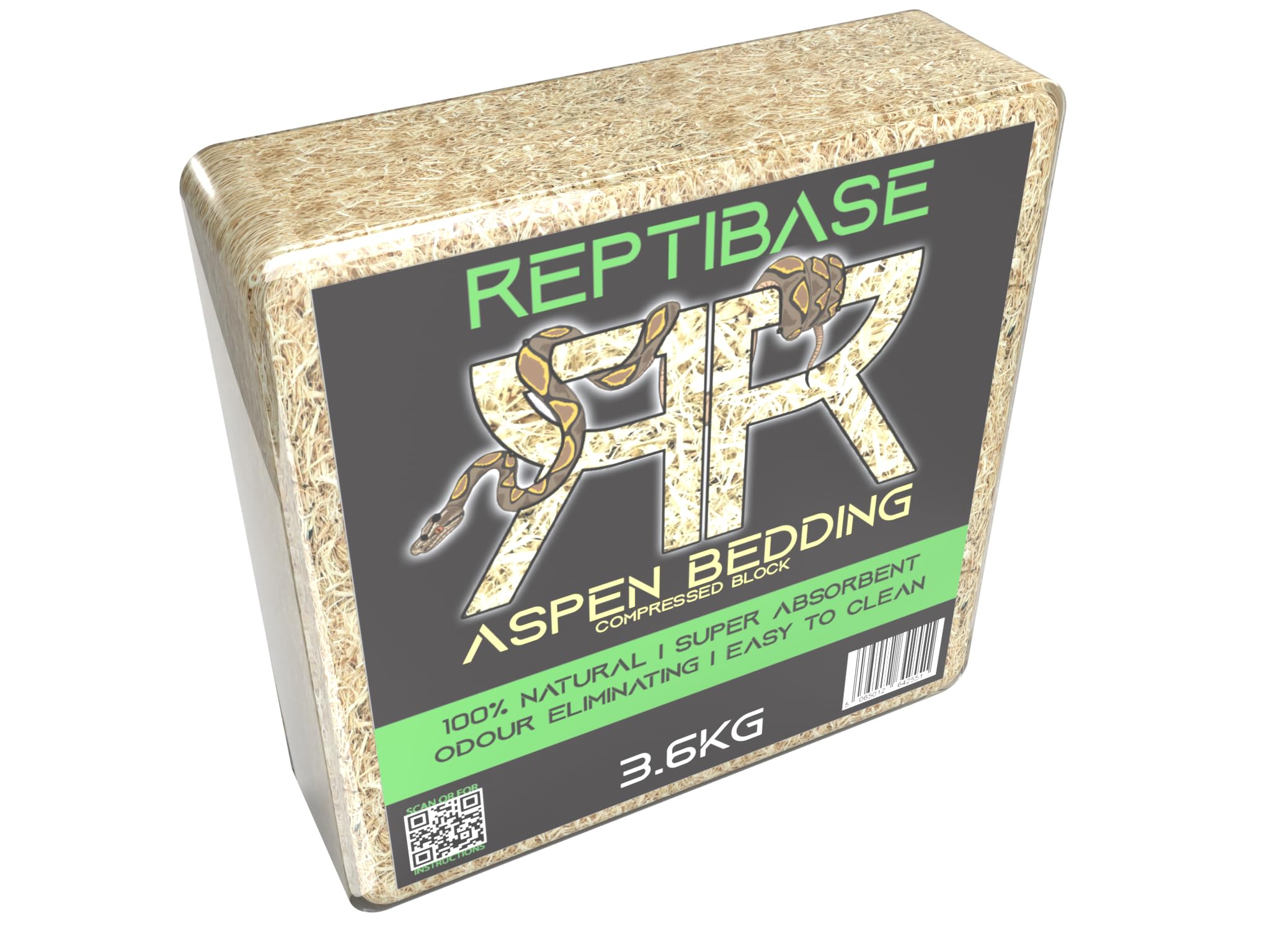 Retics & Reptiles Aspen Bedding ReptiBase | Literie super absorbante | 100 % naturelle | Facile à nettoyer | Élimination des odeurs | Convient pour reptiles, mammifères et amphibiens 60 litres (3,6 kg