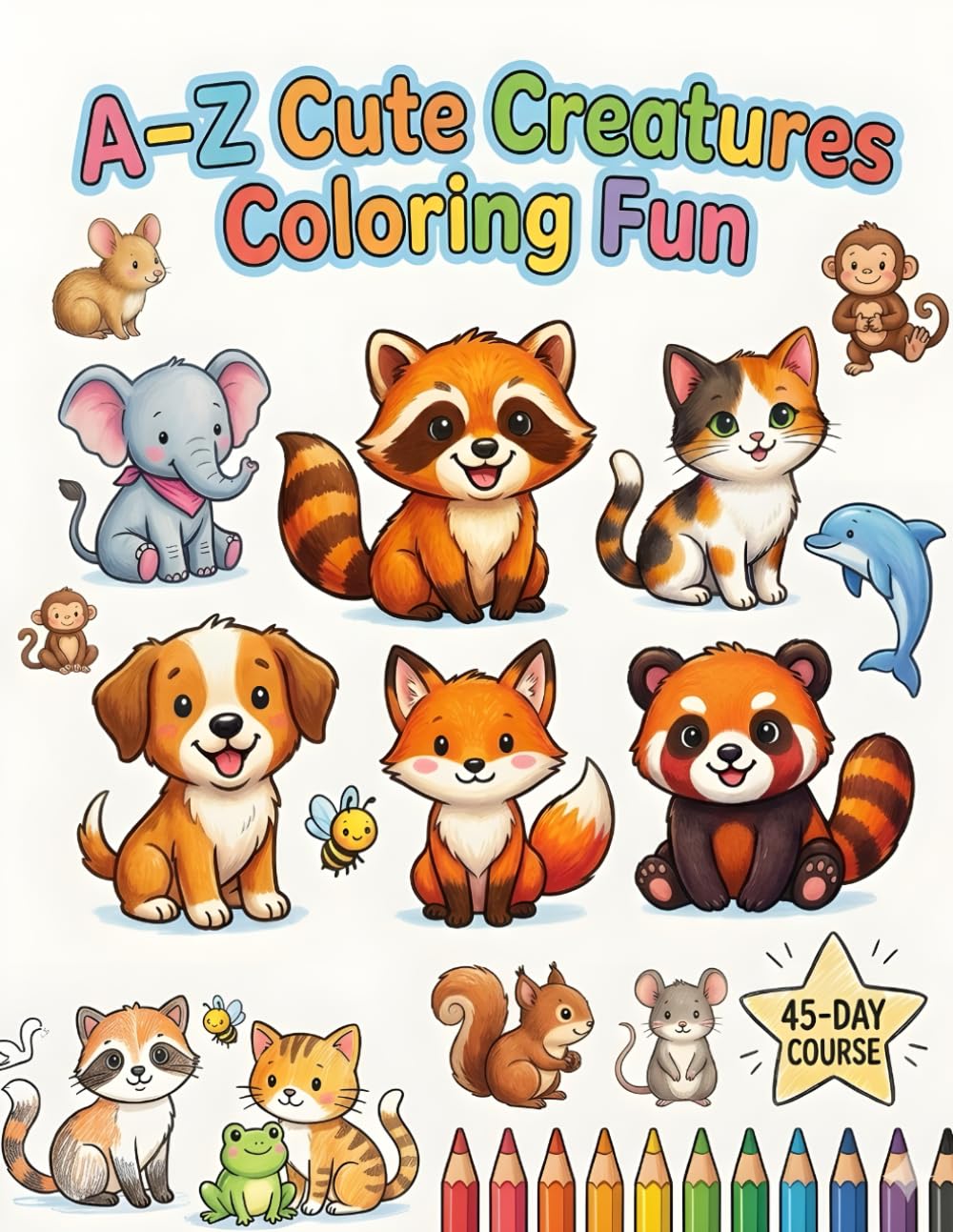 A–Z Cute Creatures Coloring Fun
