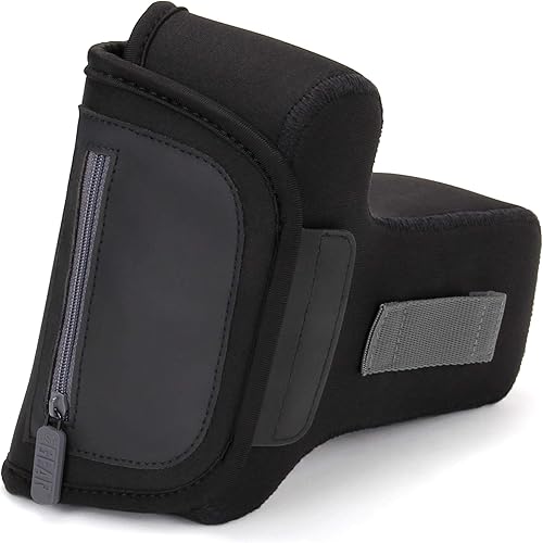 Miniatura 8 de USA Gear Funda compacta sin espejo y para cámara DSLR  Lente adjunta (zoom)  Neopreno, bolsillo con lazo para cinturón  Se adapta a cámaras pequeñas
