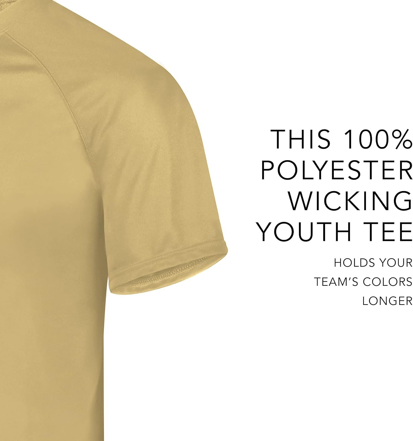Augusta Sportswear Youth Attain Wicking Two-Button Baseball Jersey Vegas Gold XS