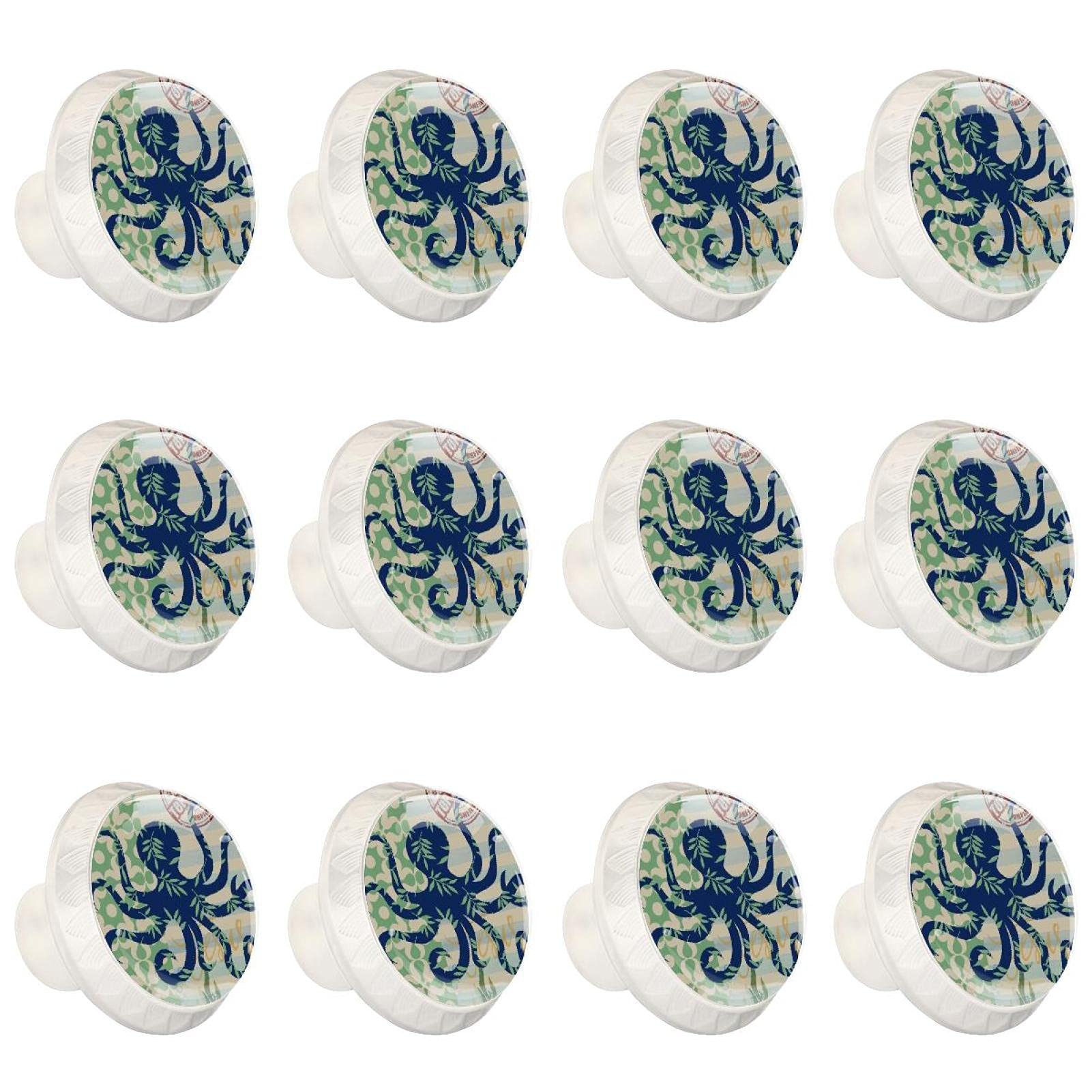 Boutons de cuisine ronds et poignées de commode motif poulpe pour placard