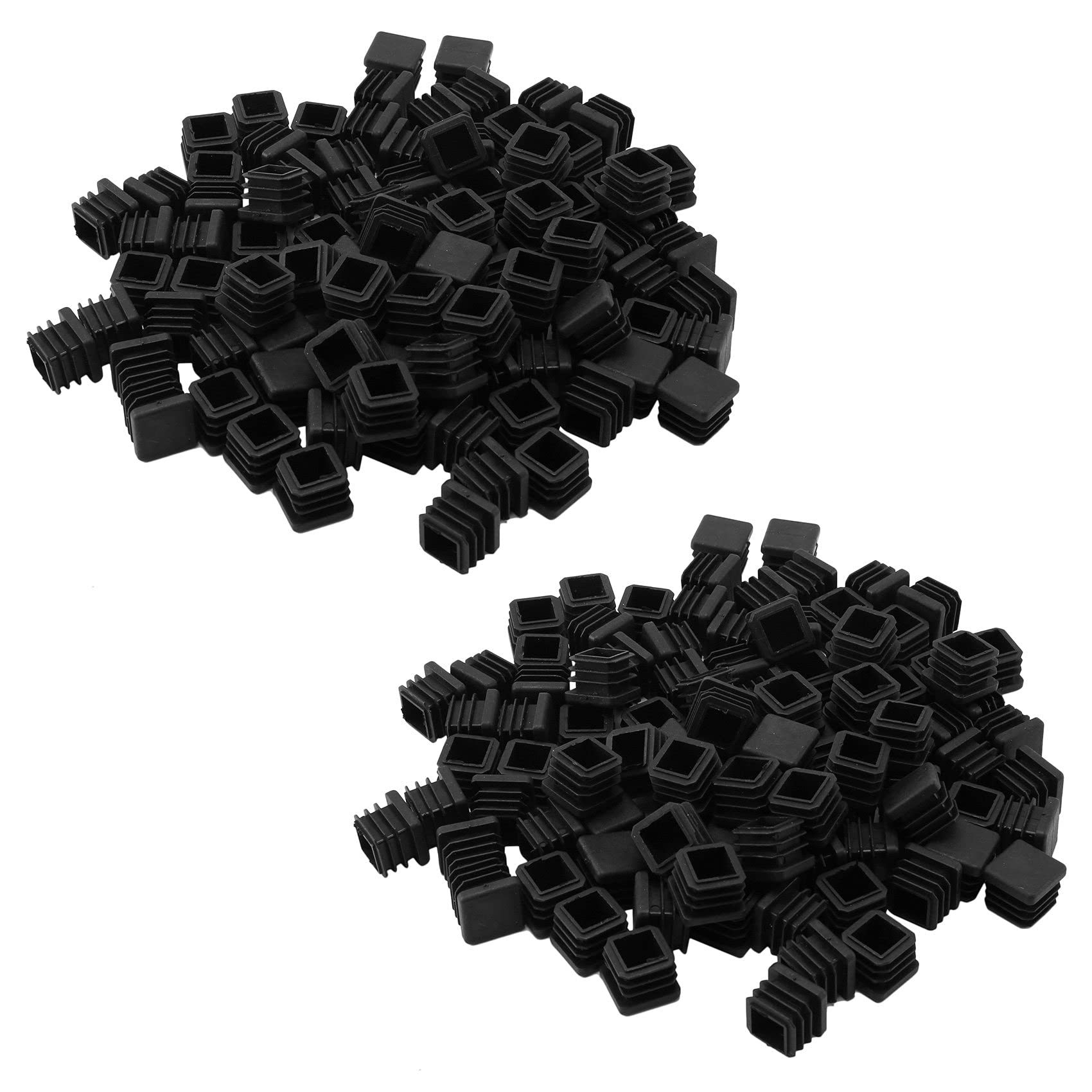 Niniang Black 200 X Square Plastic Tube End Caps 20 Mm X 20 Mm