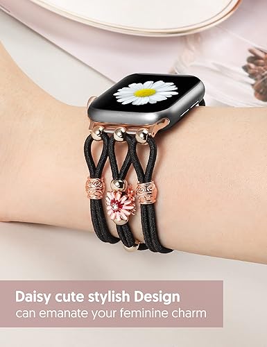 Miniatura 4 de TOYOUTHS Pulsera floral compatible con correas de Apple Watch de 1.651.571.571.49 pulgadas para mujer, correa de nailon elegante para iWatch Series