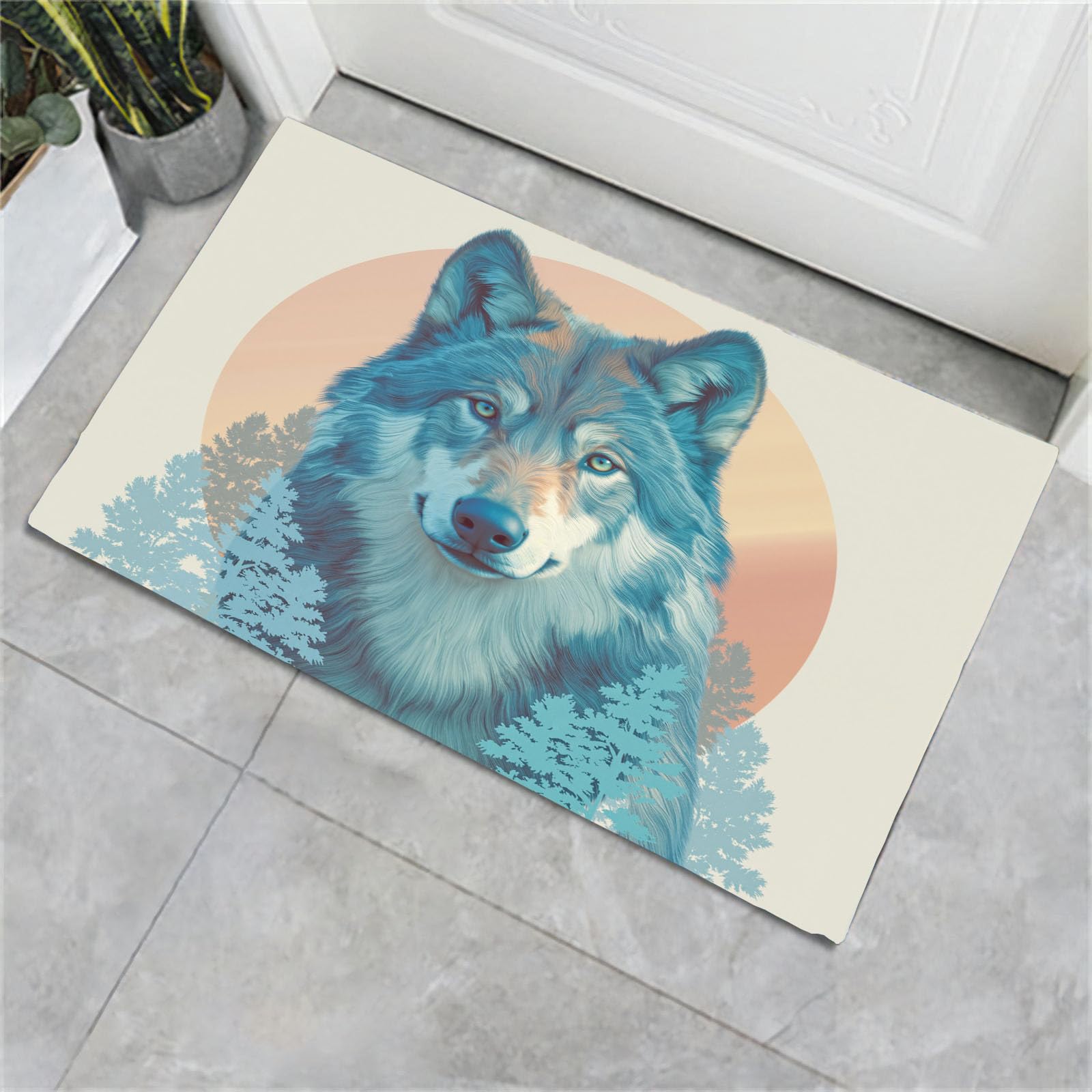 Tapis de sol antidérapant animaux mystérieux pour stopper la saleté de la porte d'entrée