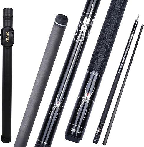 Miniatura 11 de Palo de Billar de Fibra de Carbono con Envoltura de Cuero Profesional de Baja Defleccíon Taco de Billar de Fibra de Carbono Tecnología de Fibra