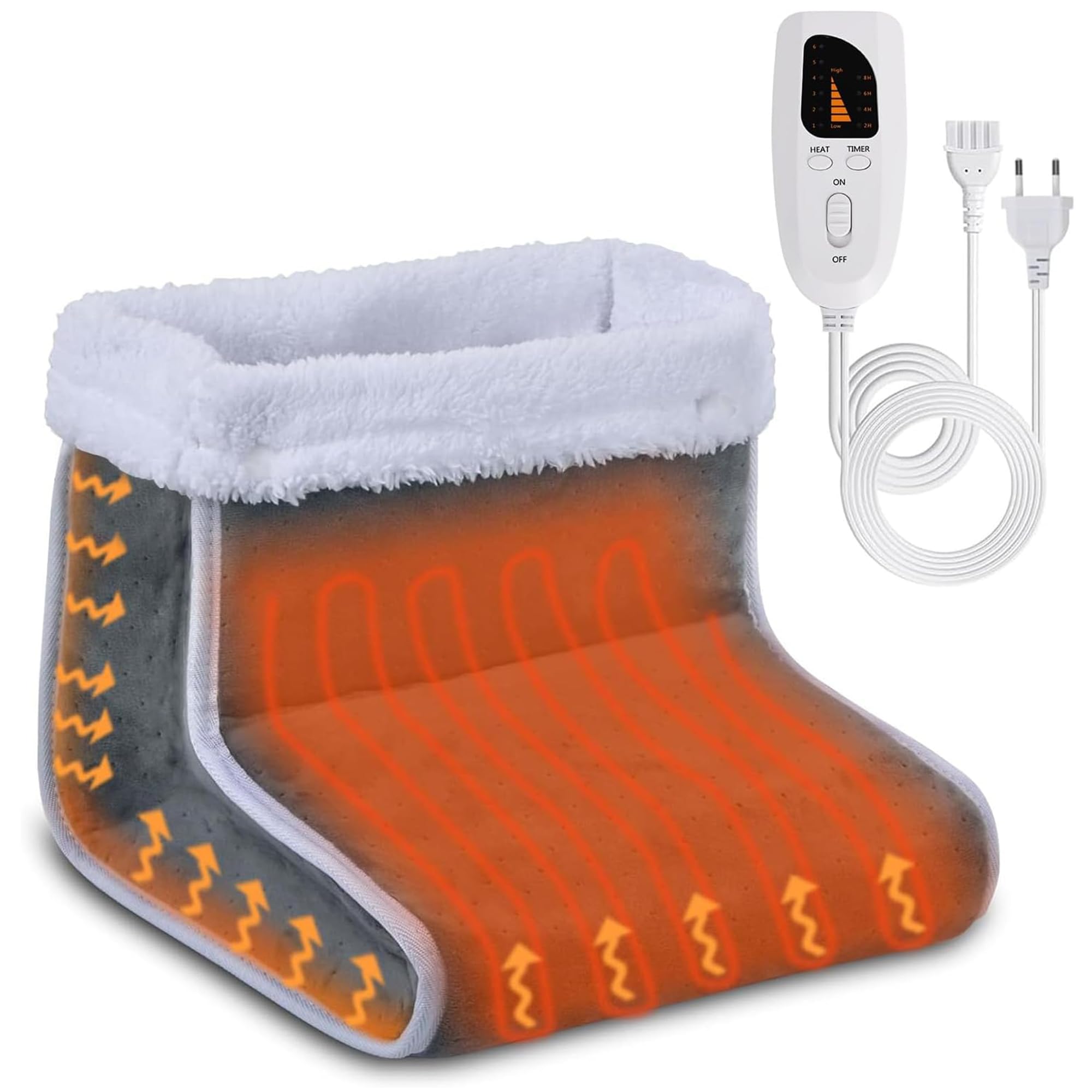 Chauffe Pied, Chauffe-Pieds électrique avec 6 Réglages de Température & 4 Minuterie, Protection Contre la Surchauffe & Arrêt Automatique, Cadeaux de Noël pour Homme et Femme