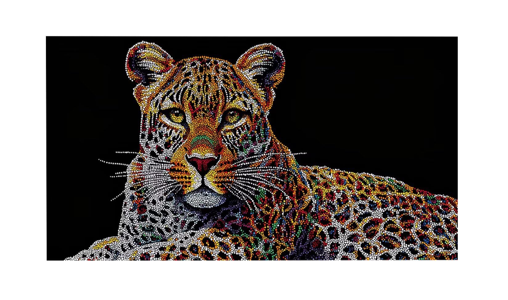 Puzzle para Adultos 1692 Piezas, Leopardo de Las Flores Puzzle, Difícil, Desafiante, Rompecabezas Encajan Perfectamente, Letras en la Parte Posterior, Regalo para Personas Mayores (179x31cm) v-402